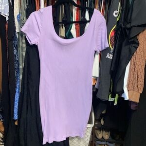 Lavender ribbed bodycon dress